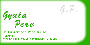 gyula pere business card